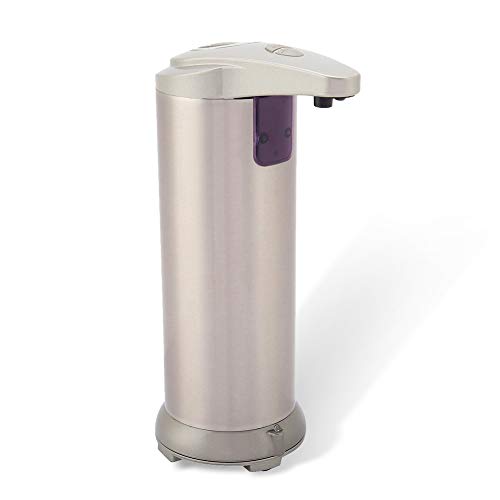 Preisvergleich Produktbild Berührungslos Automatik Seifenspender Rostfreier Stahl Batteriebetrieben Desinfektionsmittel Flüssigkeit Spender zum Bad Küche Einstellbar Seife Dosiervolumen 250 ml MEHRWEG VERPACKUNG