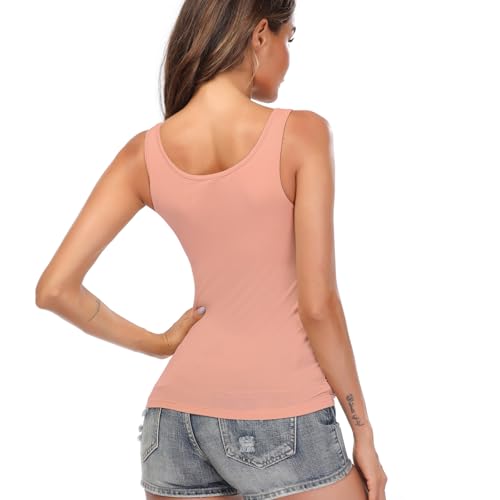 Image of Camisoles for Women with Built in Bra,Basic Yoga Top Layering Tank Top Padded Bra Undershirt(S-3XL)