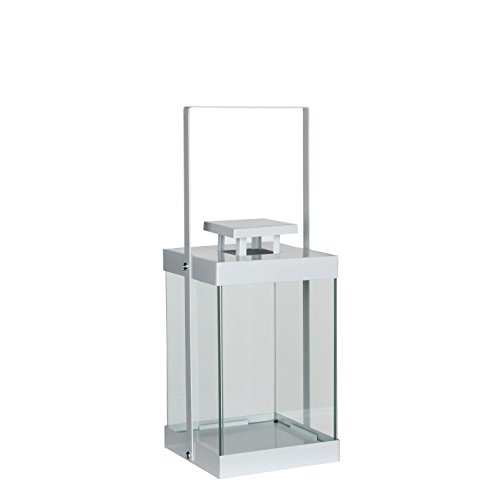 MICA Decorations Aarhus Farol, Hierro, Blanco, 15.5 x 15.5 x 40.5 cm, 4 Unidades