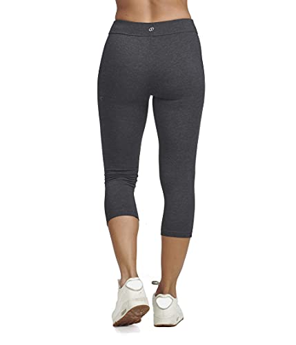 Spalding Women's Size High Waisted Essential Capri Legging, Charcoal Heather, 3X Plus #TOP3