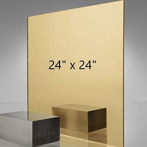 DistinctAndUnique Mirror Acrylic Sheets 24"x24", 1/8" (3mm) Thick – Gold Acrylic Mirror Sheets with Protective Paper for Plastic Panels, Crafts, Signs