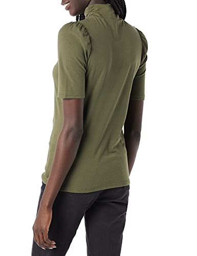 Image of Amazon Essentials Women's Cotton Modal Draped Puff Sleeve Turtleneck