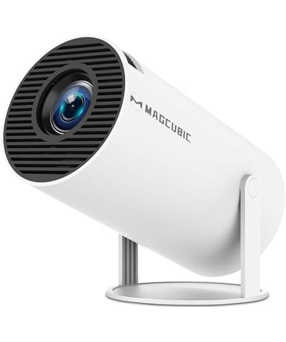 Magcubic Mini Projetor Portatil 5G Wifi 6 BT 5.0, Projector 4K 1080P Full HD Suporte 8000 Lumens, Projetor Led Auto de Correcção Trapezóide Horizontal, 180°Girável Projector para Telefónico