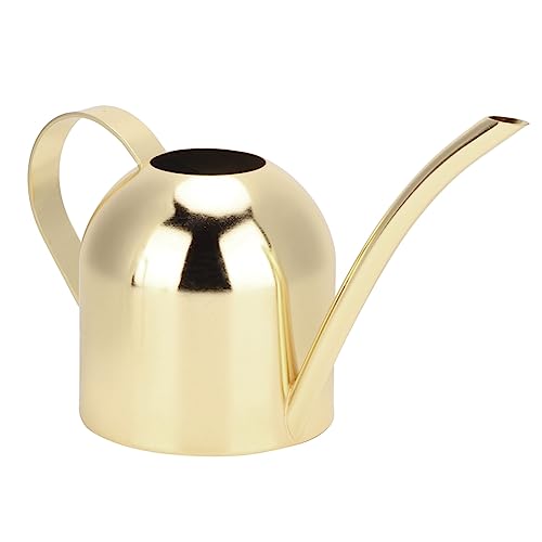 PerGar Kupfer-Gießkanne, Kleine Gießkanne für Zimmerpflanzen, 500 Ml Edelstahl-Gießkanne, Lange Öffnung, Gießkanne für Blumen, Gebürstete Blumen-Gießkanne mit Komfortgriff für die(Gold)