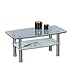 Stella Trading Lisa Vetro con Gambe in Metallo-Tavolino Salotto Moderno con ripiano Soggiorno, 90 x 42 x 50 cm