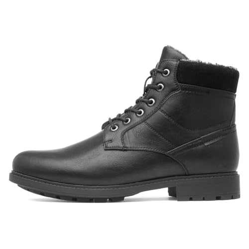Image of Beckett Mens Black Fleece Lined Lace Up Ankle Boot - Size 9 UK - Black