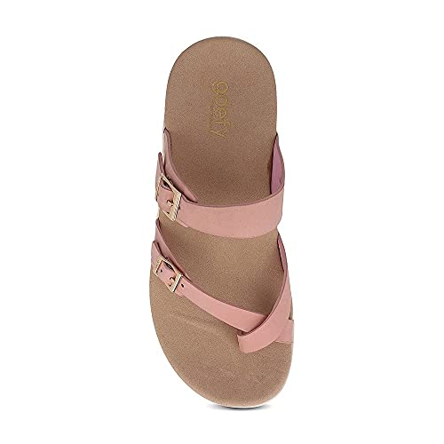 Gravity Defyer Women's GDEFY Yontal Leather Fashion Sandal - VersoShock Proven Performance Orthotic Slides2