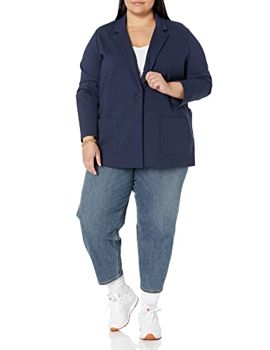 Amazon Essentials Women's Relaxed-Fit Soft Ponte Blazer, Navy, 5X - image 6