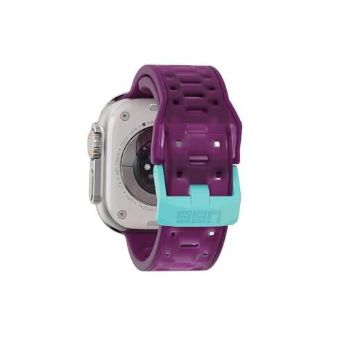 Image of Urban Armor Gear UAG Replacement Watch Strap, Civilian Strap / Watch Band Designed for Apple Watch (49mm / 46mm / 45mm / 44mm) (Series 4-11 / Ultra 3 / Ultra 2 / Ultra /SE / SE2 ) (Watch NOT Included) - Deep Purple Synth /Aqua
