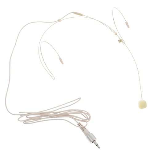 GOOHOCHY Headset Microphone for Voice Amplification Condenser Mic with Flexible Design for Teaching Lectures and Lightweight Comfortable Beige