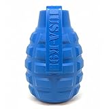 SodaPup USA-K9 Grenade – Durable Dog Treat Dispenser and Chew Toy Made in USA from Non-Toxic, Pet Safe, Food Safe Natural Rubber Material for Mental Stimulation, Problem Chewing, Calming Nerves & More