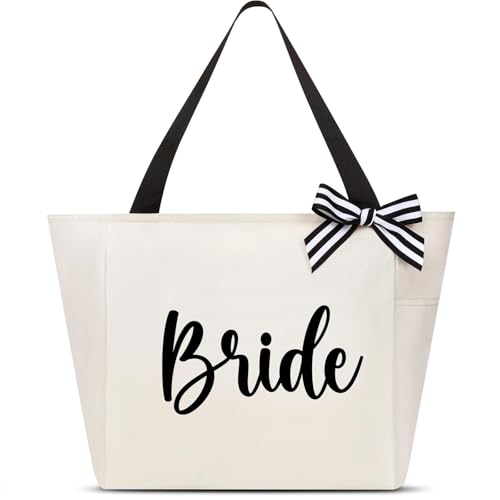 Image of Vavabox Bridesmaid Gifts, Mrs Tote Bag for Women, Bridal Shower Wedding Bachelorette Bride Gift Handbag Gifts for Her