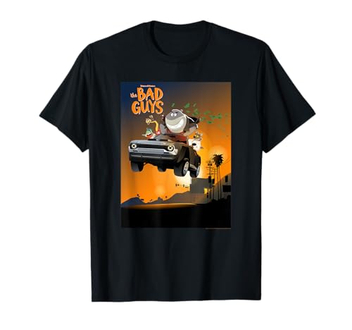 The Bad Guys Group Getaway Car Poster Alternate T-Shirt