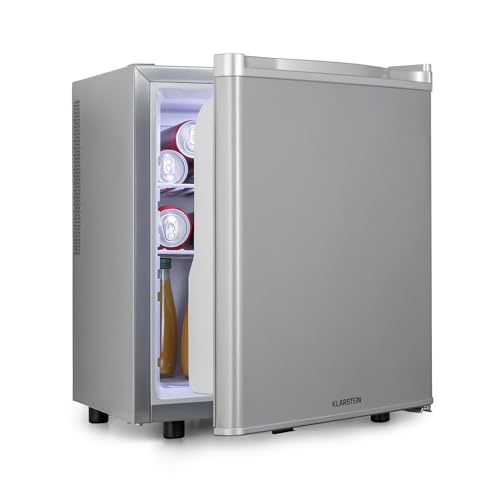 Klarstein Mini Kühlschrank für Zimmer, Mini-Kühlschrank für Getränke, Snacks & Kosmetik, Kleine Minibar, Kühlschrank Klein & Leise, Verstellbare Ablagen, Kleiner Skincar Kühlschrank 6-18°C, 45L