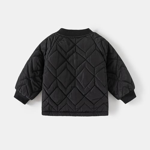 Toddler Boys Girls Winter Coat Thick Puffer Cotton Quilted Jacket Solid Color Baseball Outerwear Button Cloure2
