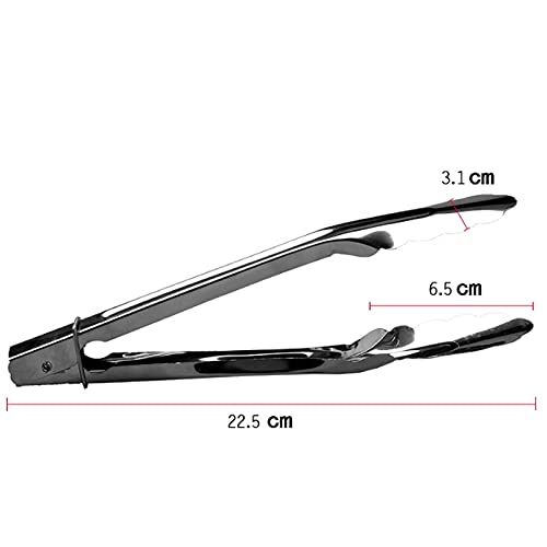Szczypce kuchenne Szczypce kuchenne ze stali nierdzewnej, idealne do mięsa, sera, chleba, lodu i innych, trwałe, długość: 22,5 cm