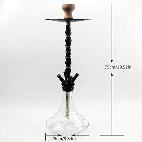 Wasserpfeife aus Aluminiumlegierung mit 4 Schläuchen, tragbares modernes Metall-Wasserpfeifenset mit LED-Licht, zum… – Bild 3