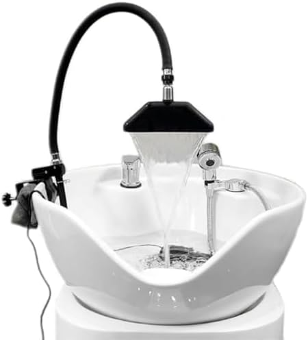 スパ盆地蛇口水循環フレーム、ポータブルヘッドスパ、ヘッドスパ機器360°水ポンプと金属固定で調整可能、マッサージサロン用ヘアシャワー