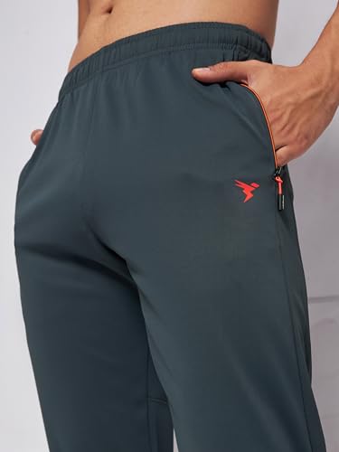 Image of TECHNOSPORT Mens Polyester Slim Fit Activewear Track Pant with SPF50+ for Running, Workout Wear Antimicrobial & Quick Dry