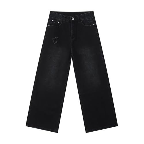Men's Denim Jeans American Retro Loose Wide Leg Casual Daily Office Commuting Pants for Men3