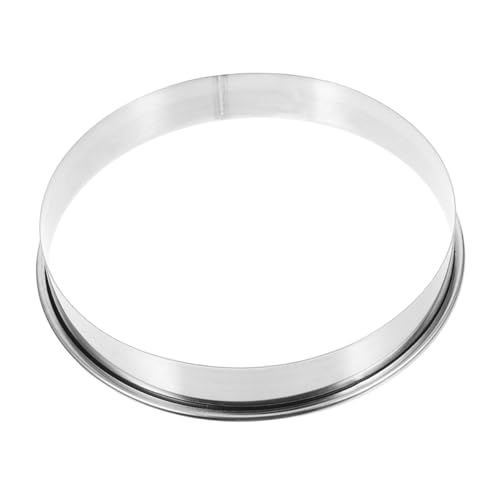 DECHOUS Pizza Serving Ring Baking Equipment Round Muffin Pizza Ring Metal Cooking Rings for Baking Metal Reusable Pizza Rings Cake Baking Cooking Rings Metal Stainless Steel Silver