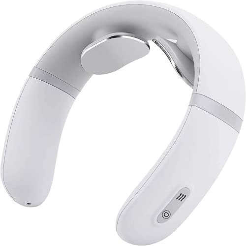 LINGAD Neck Massager with Heat, Pain Relief, Cordless Intelligent Neck Massager, Portable Deep Tissue Trigger Point Massager, Gifts for Women Men, Home, Outdoor, Office use - White