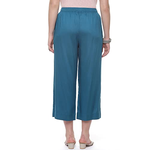 Image of BIBA Women Rayon Regular Solid Pants
