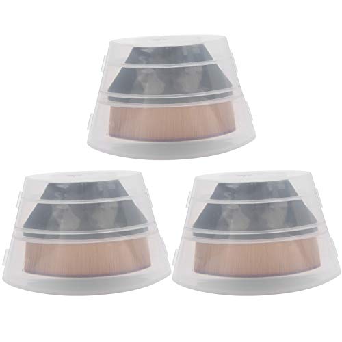 Cepille de la base de 3 paquetes para el rubor líquido en polvo, las fibras suaves para la piel suave (Negro)