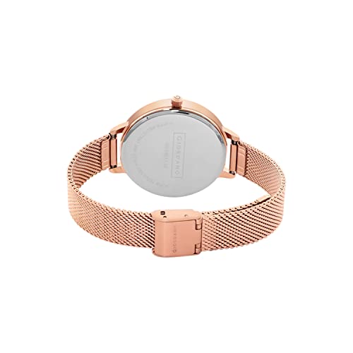 Image of Giordano Black Analogue Watch for Women with Rose Gold Case and Black Stylish Mesh Band Ladies Wrist Watch with Studds on Dial to Complement Your Party Look, Gift for Women