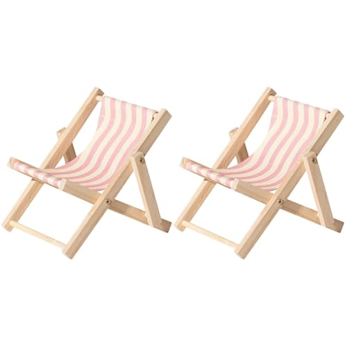 Housoutil Support De Téléphone Mobile Forme Chaise De Plage en Bois 12X12X8 Pouces Support Smartphone Portable Double Usage Décor Bureau
