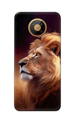 Image of Printed Hard Back Cover for Nokia 5.3 Back Cover (Lion Design -K1) -190724(DP)
