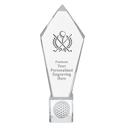 Custom Engraved Crystal Golf Trophy Award