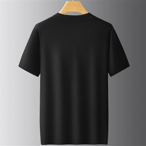 Men Short Sleeve Pullover Wool Sweater Solid Crew Neck Soft Warm Casual Knit Jumper Top2