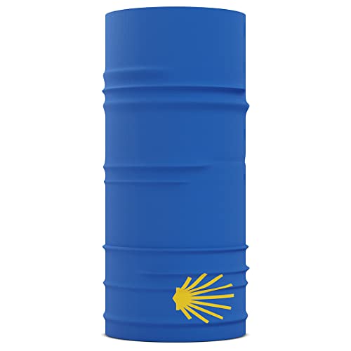 Buen Camino Scaldacollo Multifunzionale – blu, tubolare ultraleggero per il Cammino di Santiago, bandana con effetto rinfrescante, ad asciugatura rapida, senza cuciture, traspirante