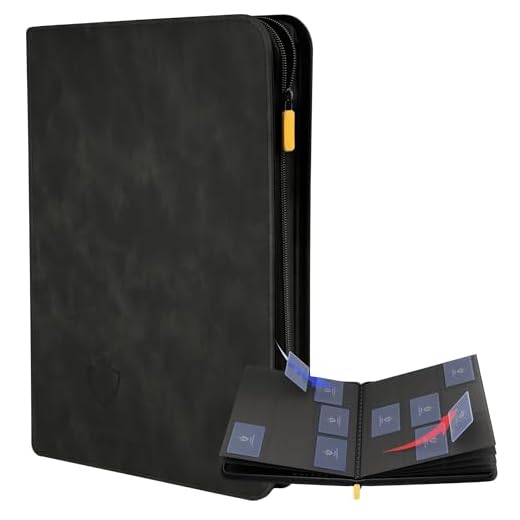 Card Guardian - 9 Pocket Premium+ Binder with Zipper for 504 Cards - Side Loading Pockets for Trading Card Games TCG (Black)