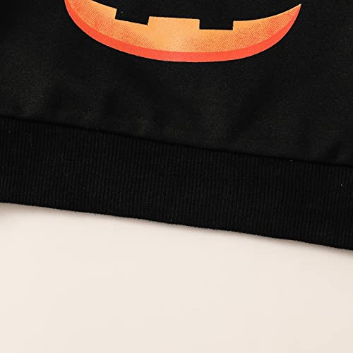 Betadog Toddler Pumpkin Print Sweatshirt Boys Girl Kids Halloween T Shirt Toddler Long Sleeve (Black-B, 18-24 Months)4