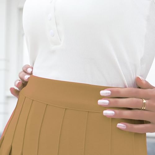 Image of Girstunm Women's Pleated Skirt Mini Skater Basic Skirts High Waist School Girls Uniform Short Cheerleader Skirt