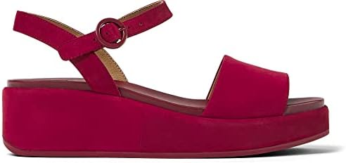 Camper Women's 2-Strap Sandal Wedge, Burgundy, 9 | Image 1