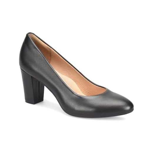 Sofft® Parisa Pumps for Women – Ideal for Evening Events - Leather Upper and Insole – Slip-in Closure Black 7 M (B)