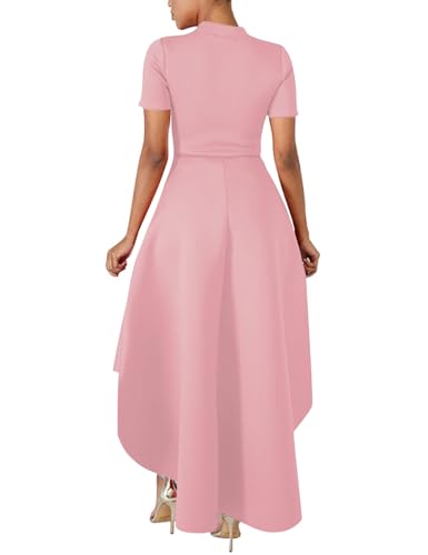 Image of Lrady Womens Casual Shirt Dress High Low Irregular Ruffle Hem Blouse Asymmetrical Peplum Long Tunic Tops