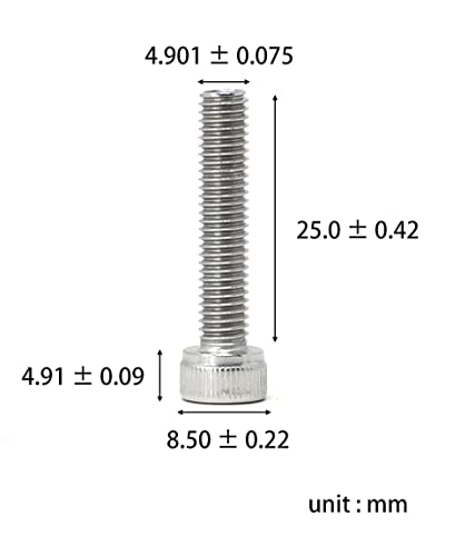 Image of iexcell 50 Pcs M5 x 25mm Thread Pitch 0.8 mm Stainless Steel 304 Hex Socket Head Cap Screws Bolts Kit