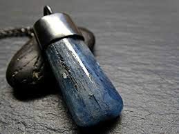 GenericOriginal Natural Blue Kyanite Silver Plated Pendants for Unisex