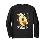 Photo Gallery kawaii avocado divertente cibo grafica lettere giapponesi maglia a manica Photo Gallery kawaii avocado divertente cibo grafica lettere giapponesi maglia a manica