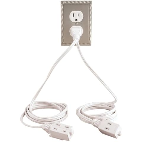 Collections Etc Double Ended Extension Cord, White Cover