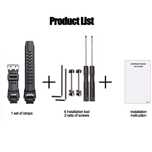 MCXGL Rubber Strap Compatible with Casio GW-4000 GA-1000 GW-A1000 Watch Replacement Resin Band Men' Sports Waterproof Black Bracelet