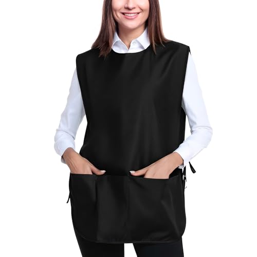 BOHARERS Smock Cobbler Apron for Women men-with Side Ties and 3 Pockets for Chef kitchen Cleaning Hairstylist