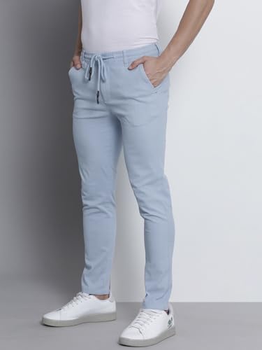 Image of The Indian Garage Co Men Slim Fit Solid Mid-Rise Chinos