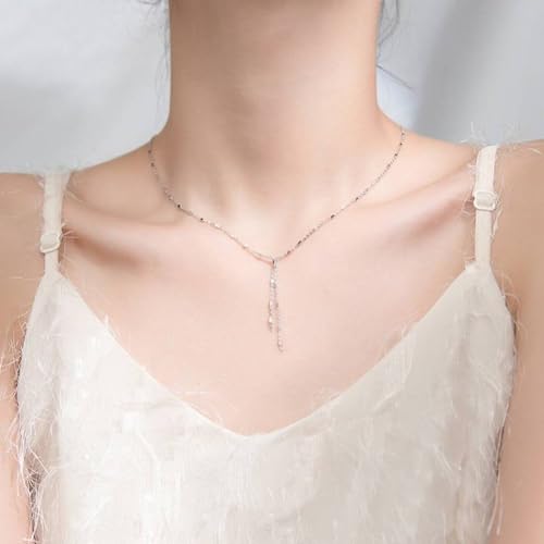 Collier Petit Haricot carré chaîne fine style frais pendentif gland pour femme