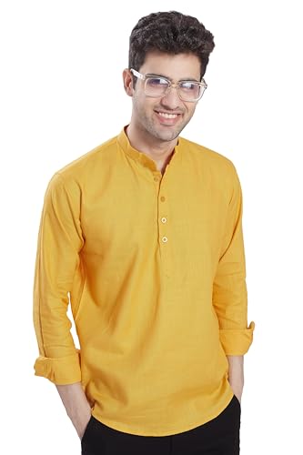 Image of DIVISIVE Men's Slim Fit Full Sleeves Cotton Short Kurta