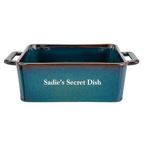 Let's Make Memories Personalized Stoneware - Square Baker - For Custom Bakeware - For Mom and Grandma - For Her - Holds 2 Quarts - Teal